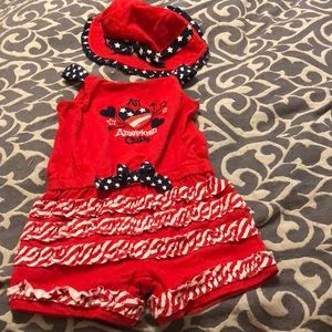 Baby girl outfit with Buckethead 6-9 months